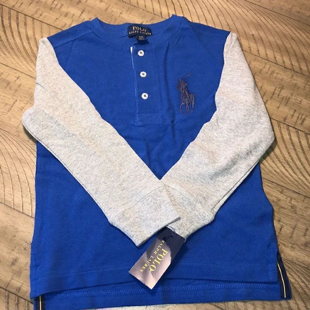 NWT 2011 Fall Polo Label Ralph Lauren All Cotton Long Sleeve Henley Retro Look